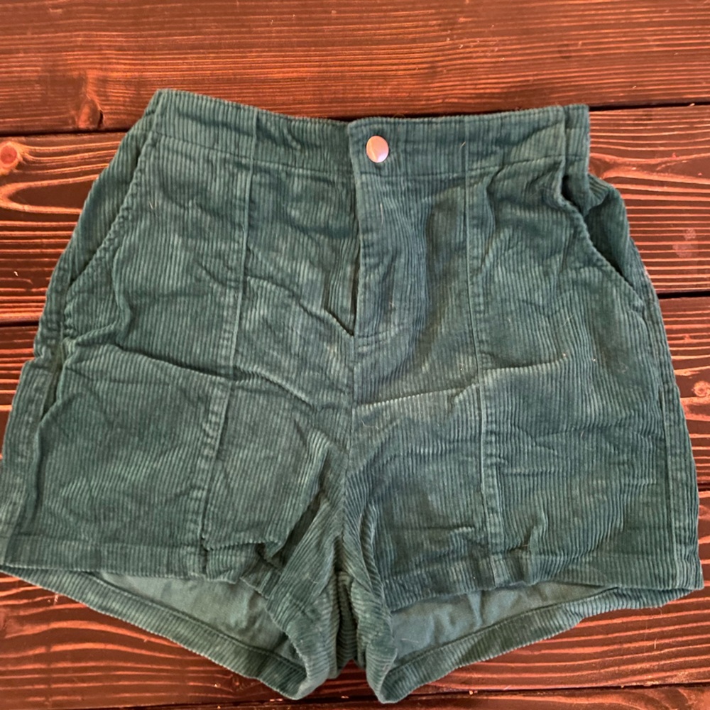 Teal Corduroy Shorts